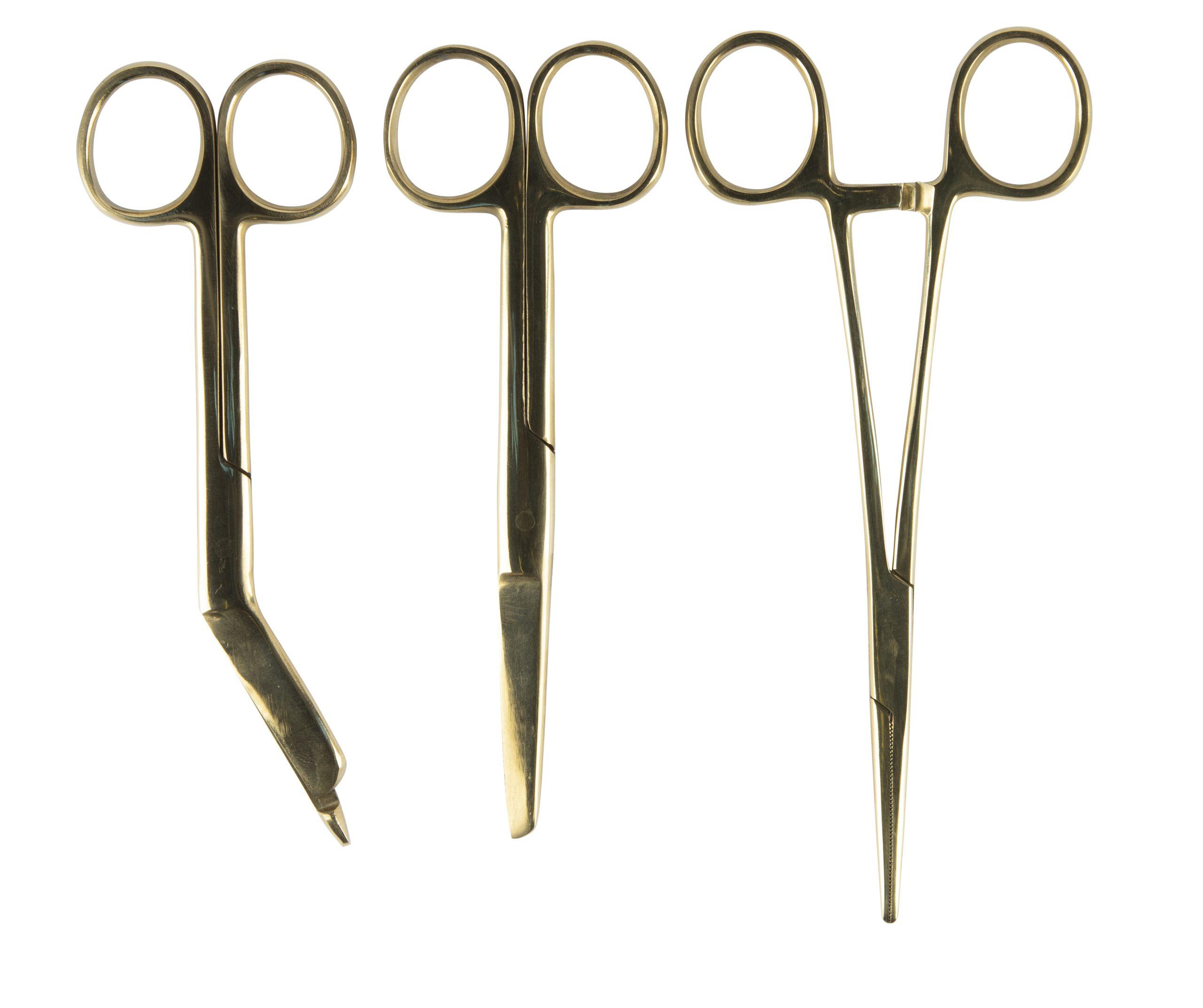 Mast Medical Verpleegkundige Set – Kocher – Verbandschaar – Chirurgische Schaar – Goud - Medische Artikelen