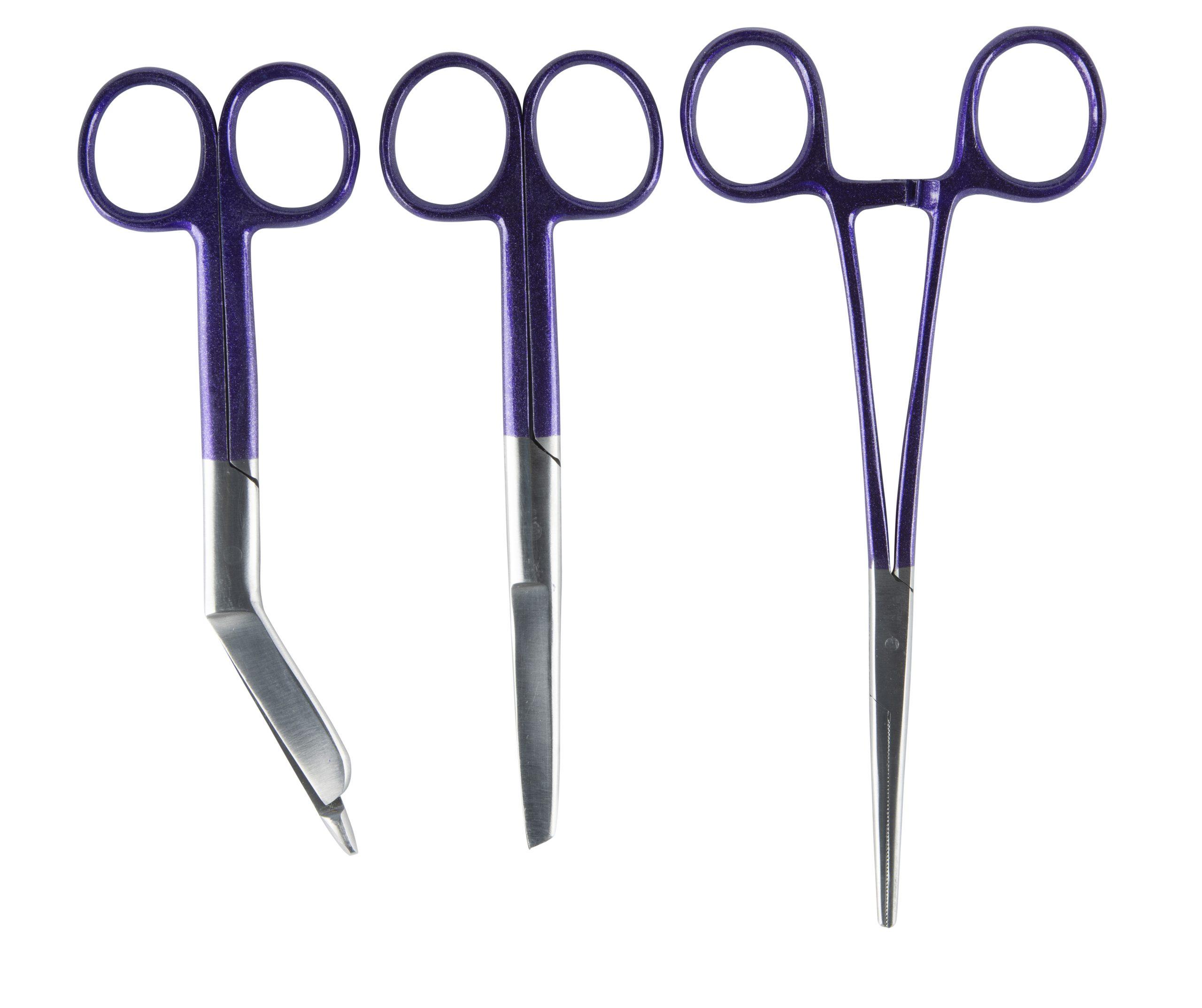 Mast Medical Verpleegkundige Set – Kocher – Verbandschaar – Chirurgische Schaar – Paars - Medische Artikelen