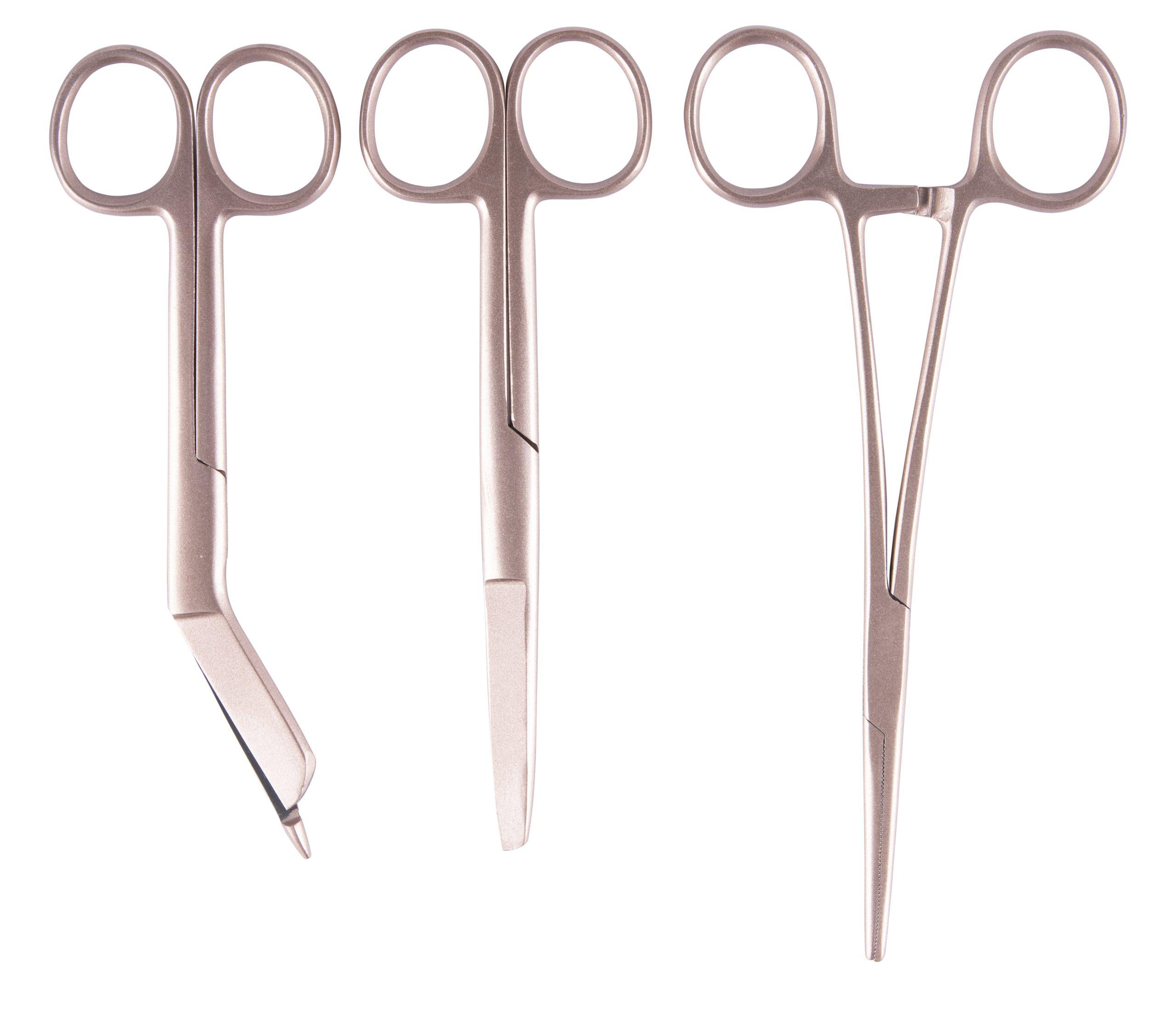Mast Medical Verpleegkundige Set – Kocher – Verbandschaar – Chirurgische Schaar – Metallic rosé - Medische Artikelen