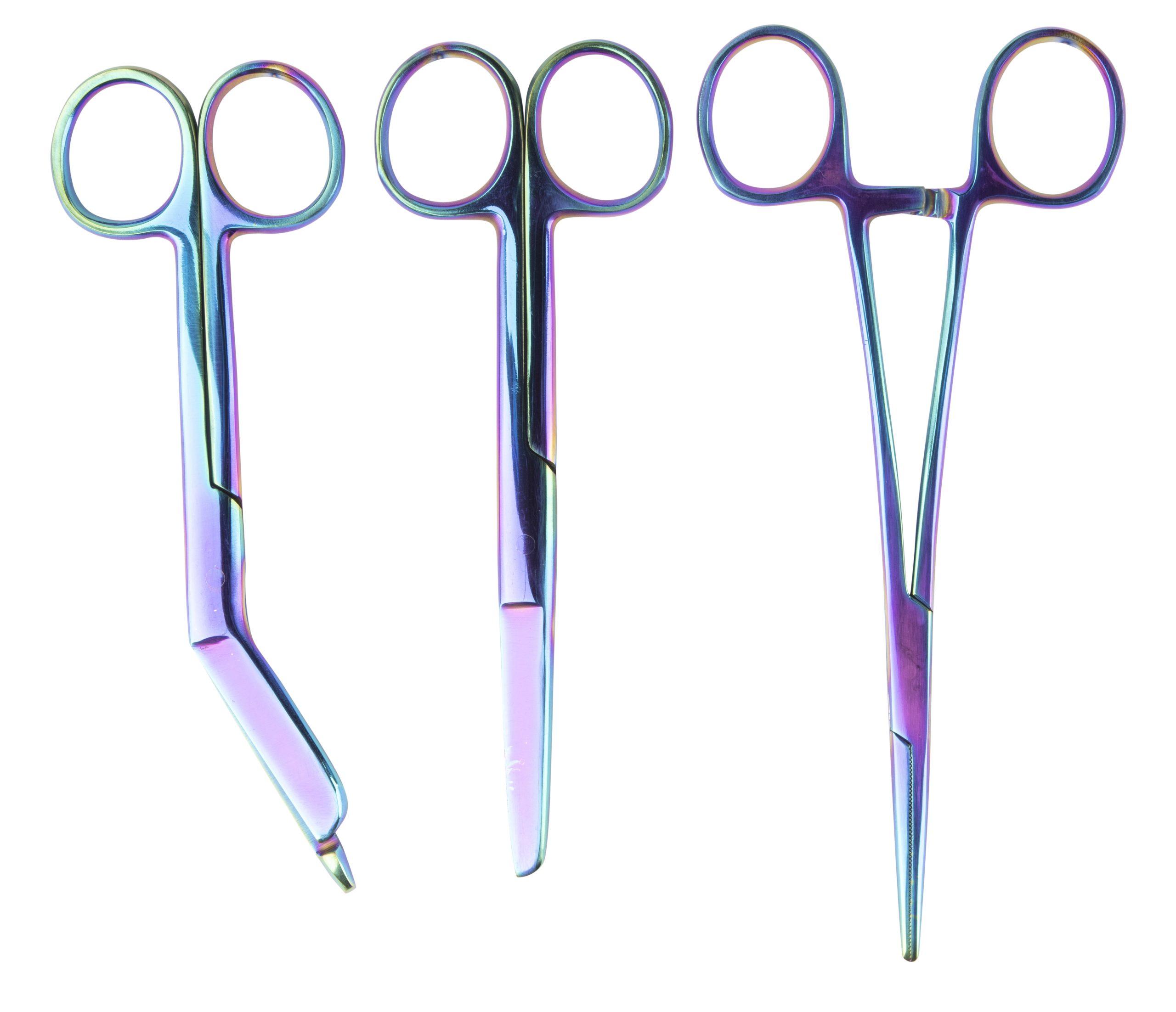 Mast Medical Verpleegkundige Set – Kocher – Verbandschaar – Chirurgische Schaar – Regenboog - Medische Artikelen